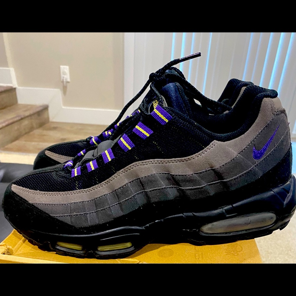 Nike Black/Grey/Purple air max 95 size 12. Gently worn with box.